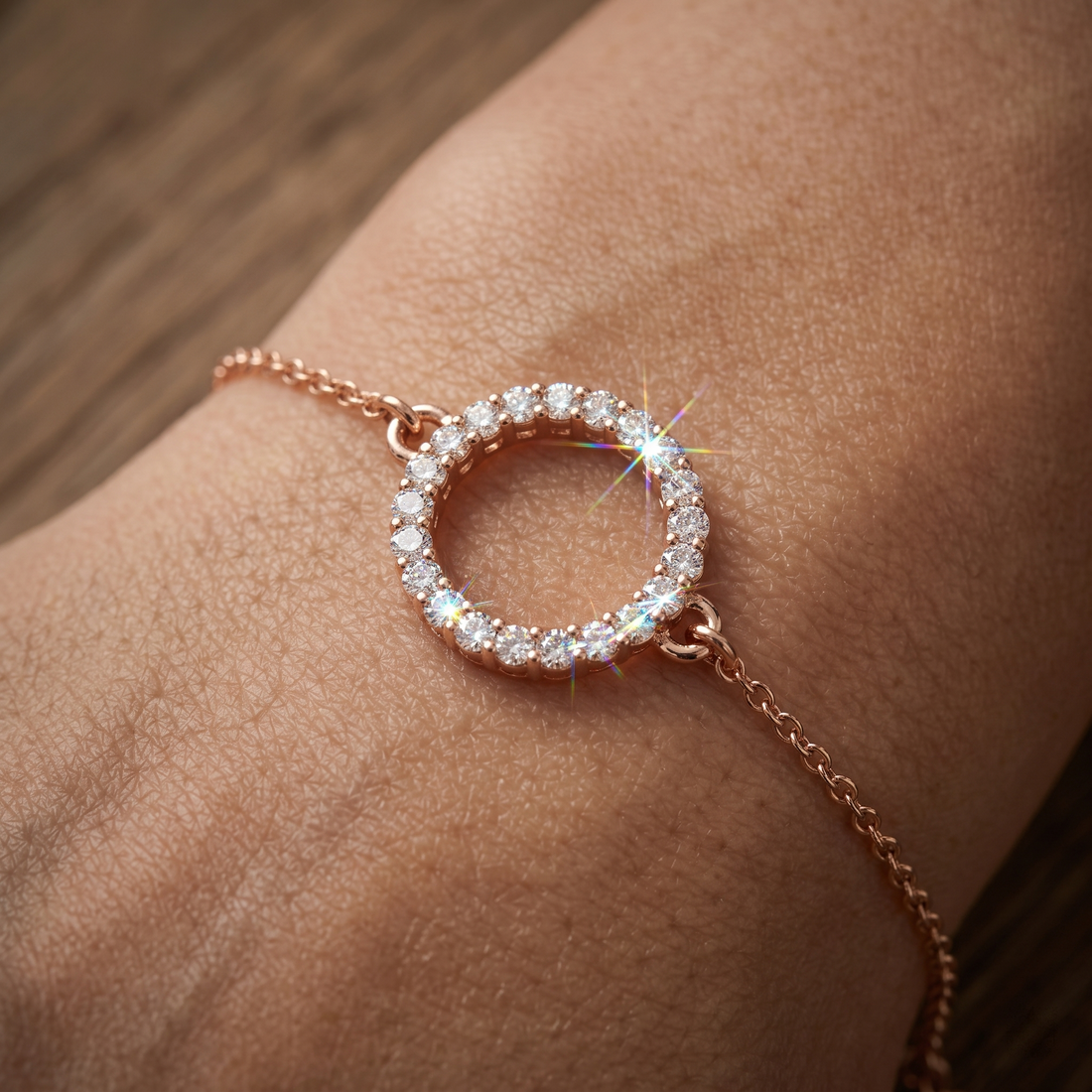 Minimalist Diamond Halo Karma Necklace In 9K Gold To 18K Gold, Sterling Silver