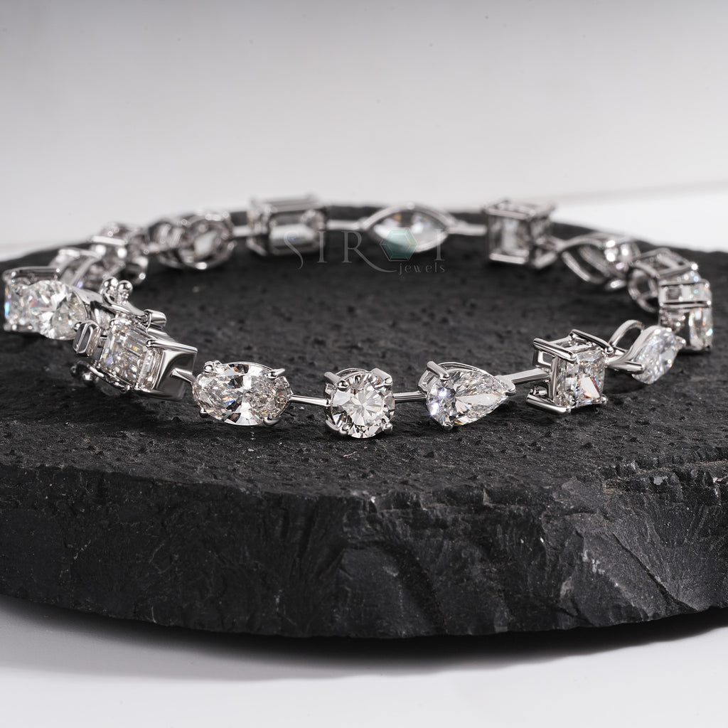 The 'River of Light' Multi-Cut Diamond Line Bracelet
