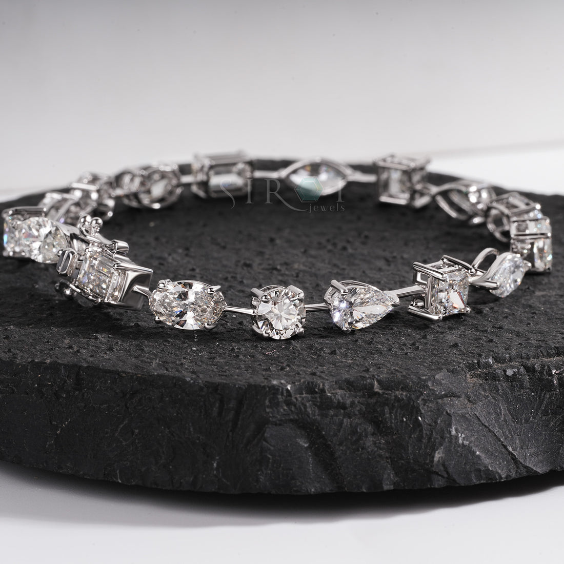The 'River of Light' Multi-Cut Diamond Line Bracelet