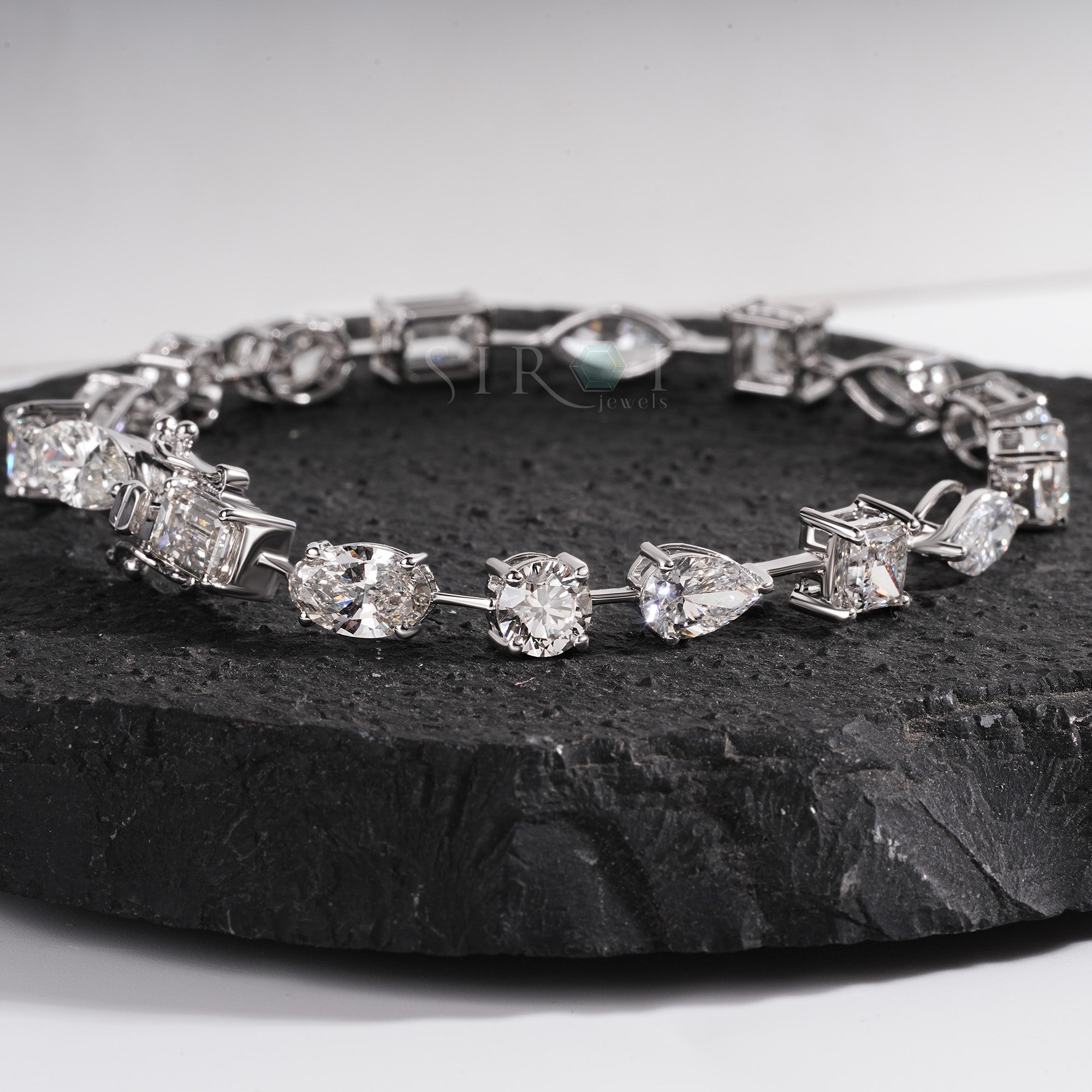 The 'River of Light' Multi-Cut Diamond Line Bracelet