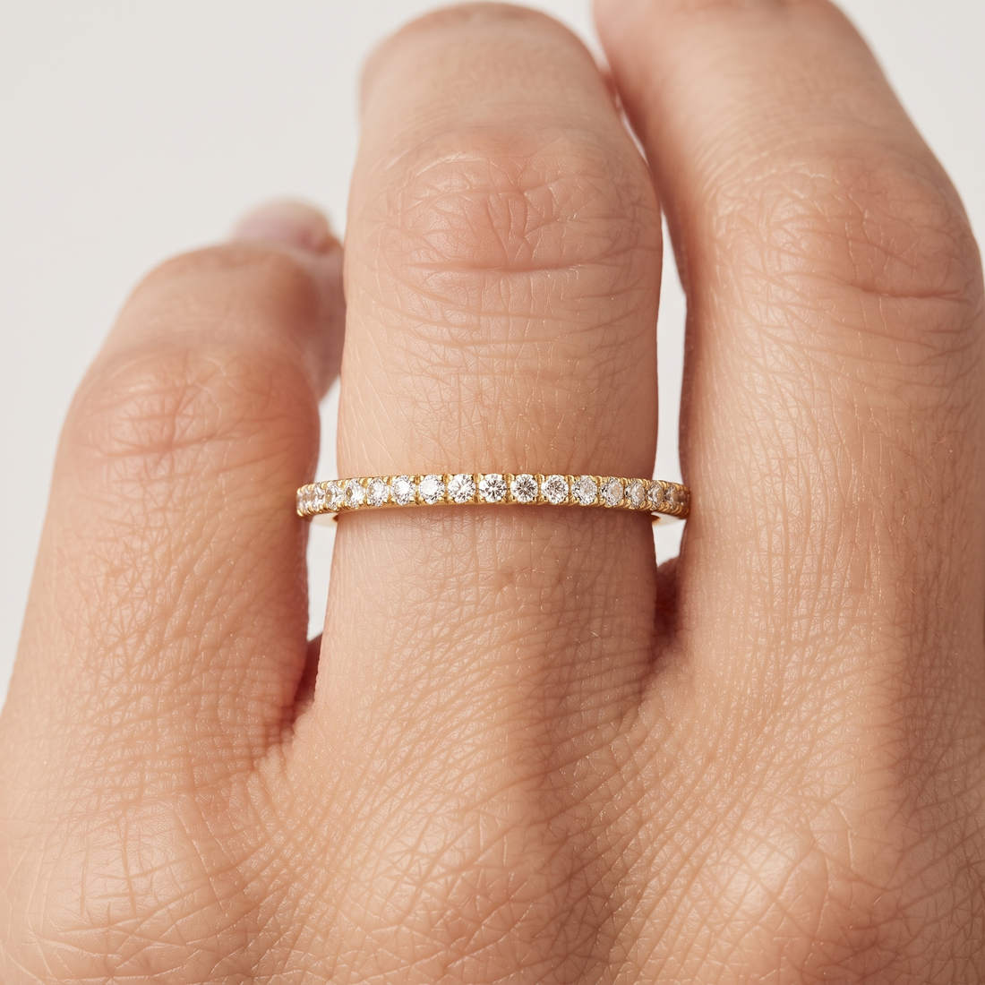 Round Cut Solitaire Engagement Ring & Matching Band Set, Yellow Gold, Milgrain Accents