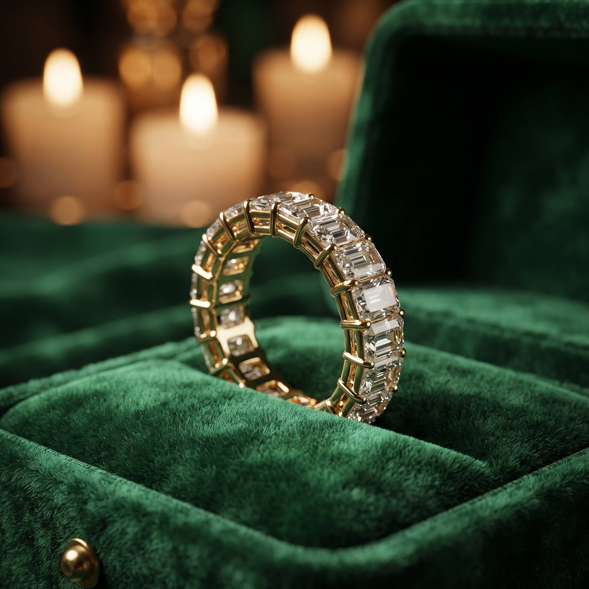Emerald Cut Eternity Band In 10K/14K Gold Or Silver