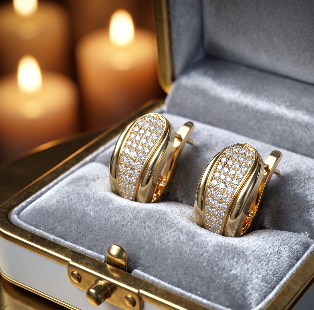 Diamond Huggie Earrings, Anniversary Gift, Birthday Gift For Her