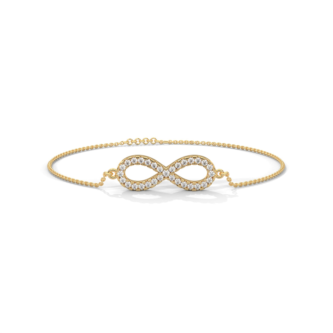Diamond Infinity Bracelet In 9K Gold To 18K Gold, Sterling Silver