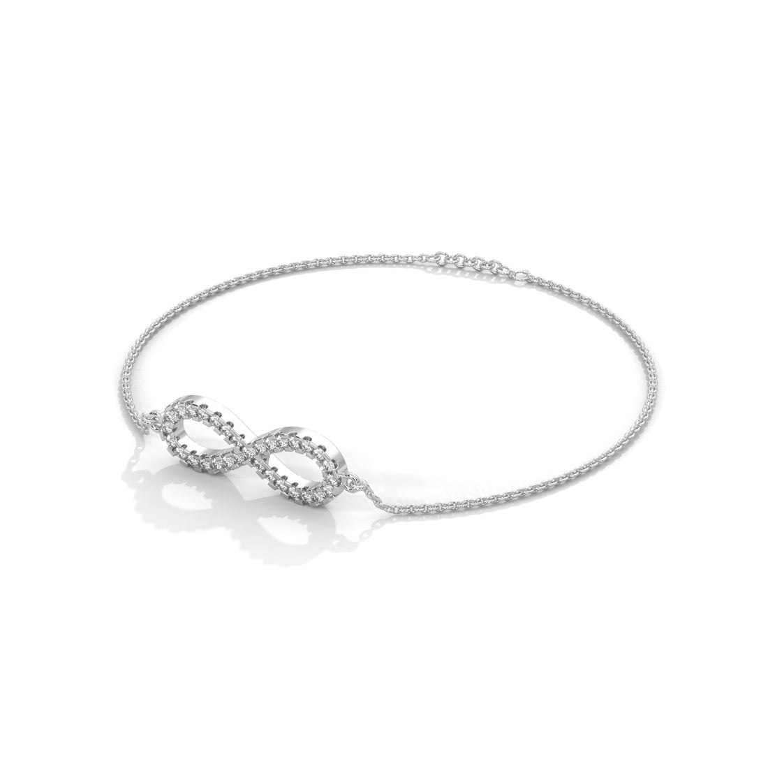 Diamond Infinity Bracelet In 9K Gold To 18K Gold, Sterling Silver