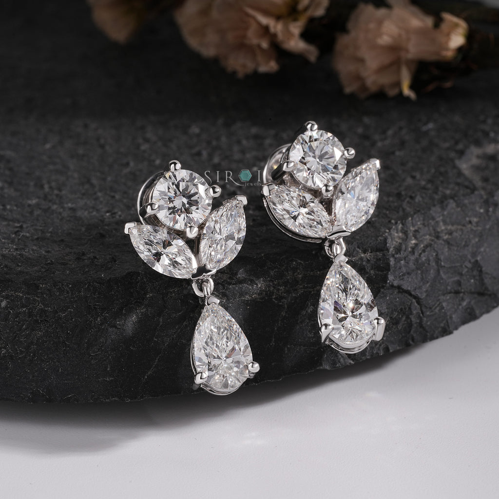 Flora Diamond Drop Earrings