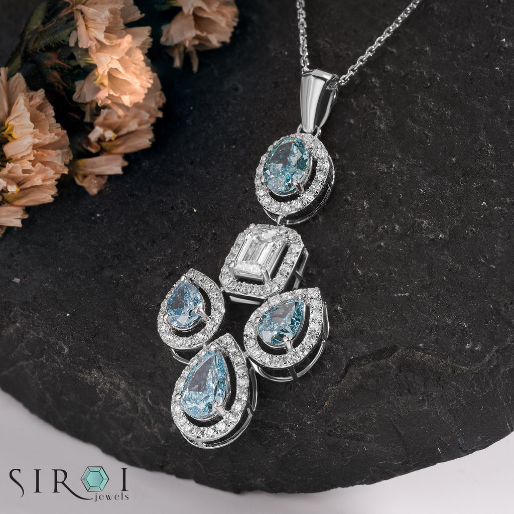 Classic Round Diamond Halo Pendant Gift for Her | Eco-Friendly Sparkle Only |