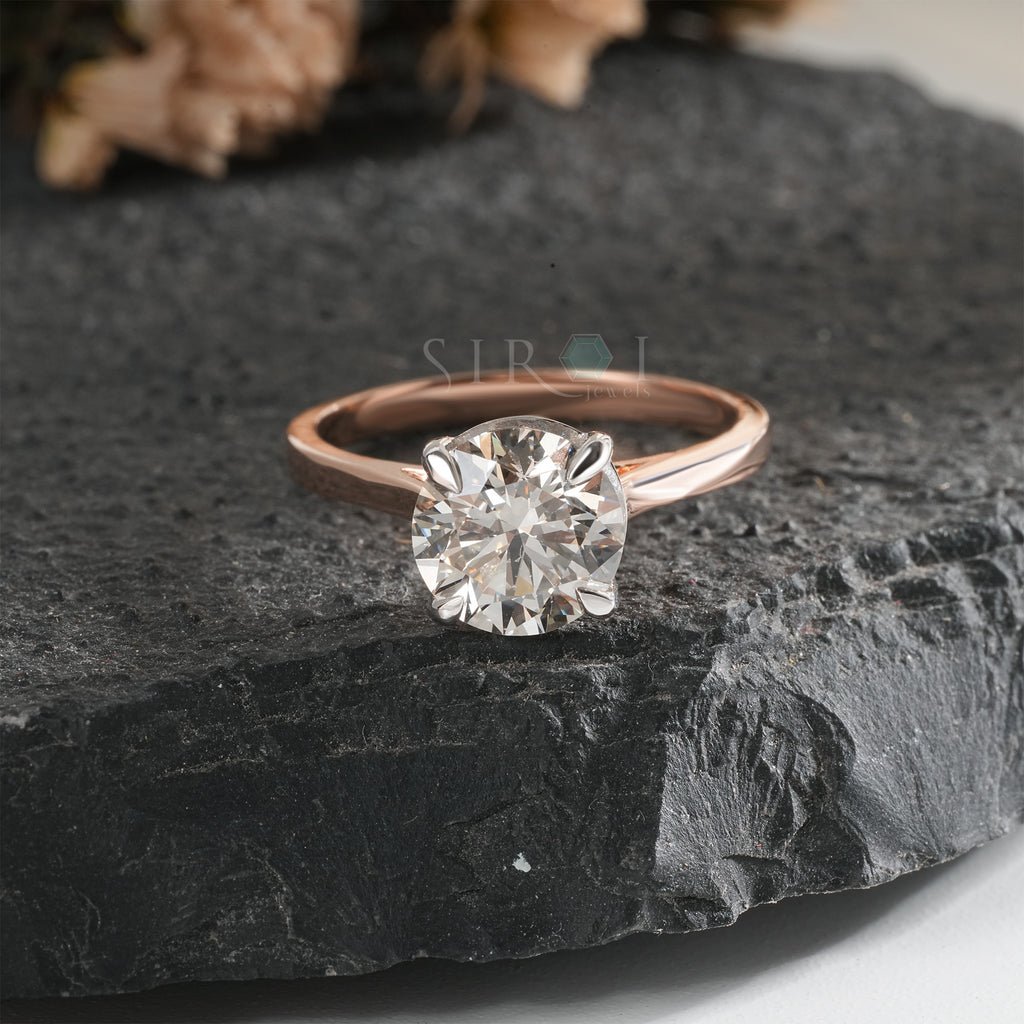 Classic Round Brilliant Solitaire Engagement Ring in Rose Gold