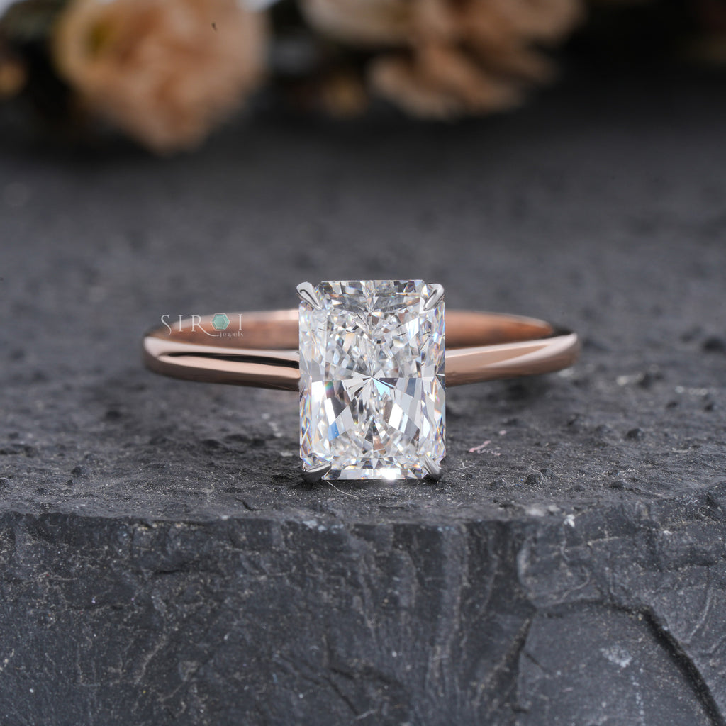 The "Ever glow" Radiant Cut Solitaire – Rose Gold Engagement Ring