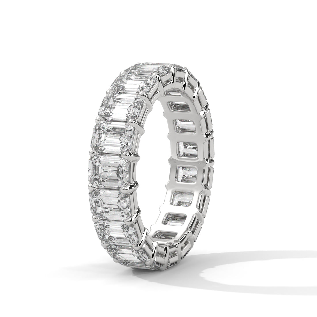Emerald Cut Eternity Band In 10K/14K Gold Or Silver