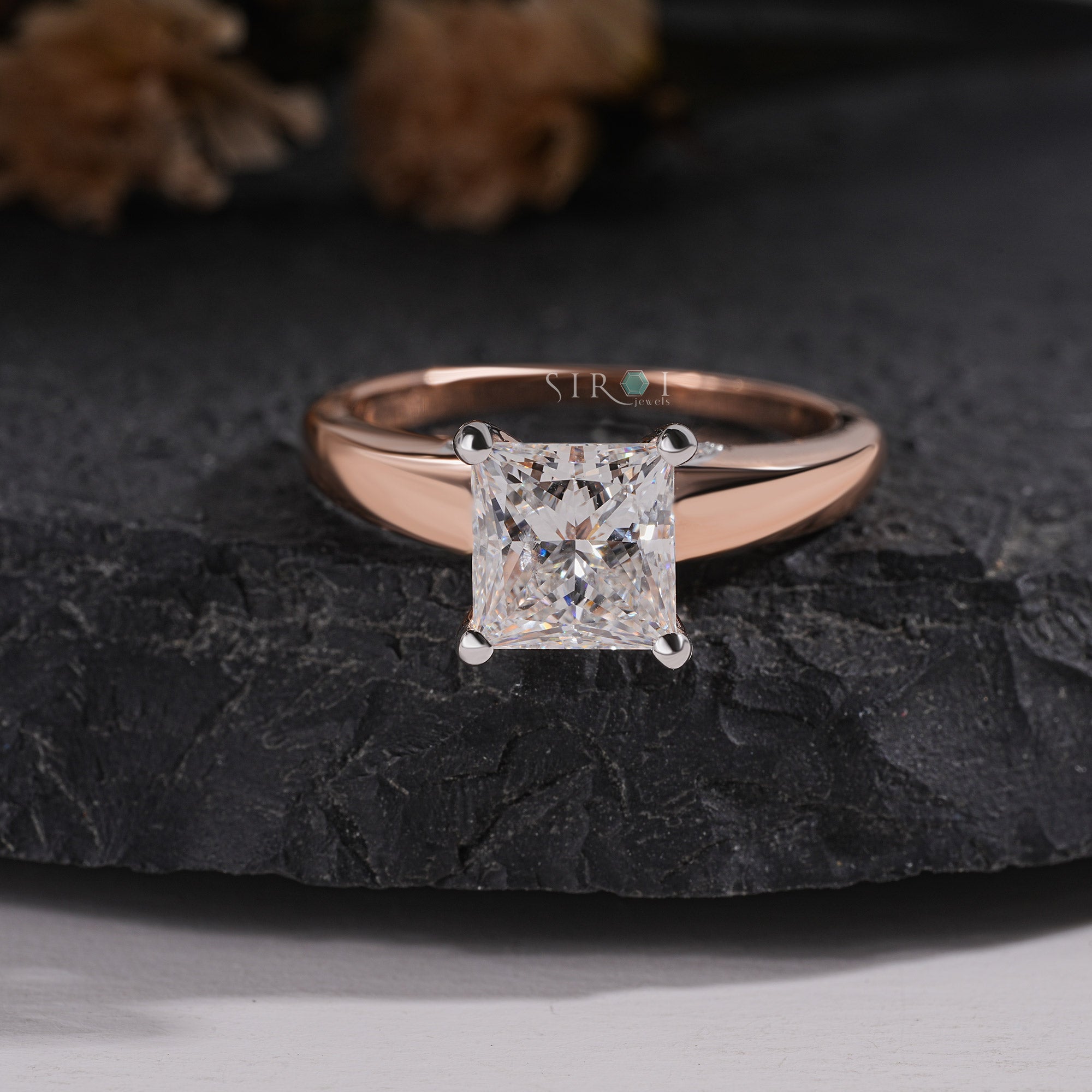 Elegance Princess Diamond Solitaire Ring