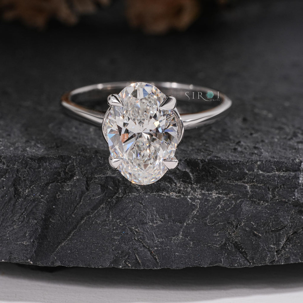 Oval Solitaire Diamond Ring