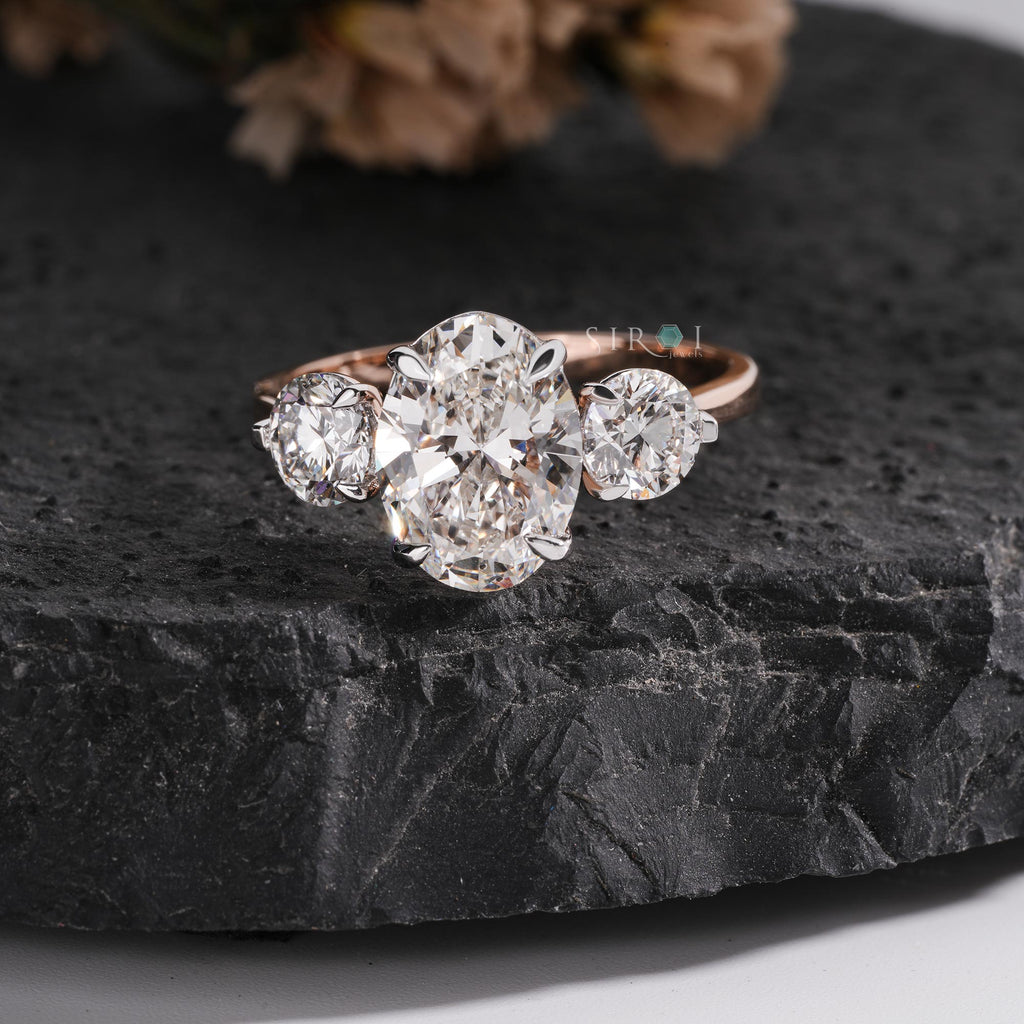 The Seraphina Oval & Round Three-Stone Ring