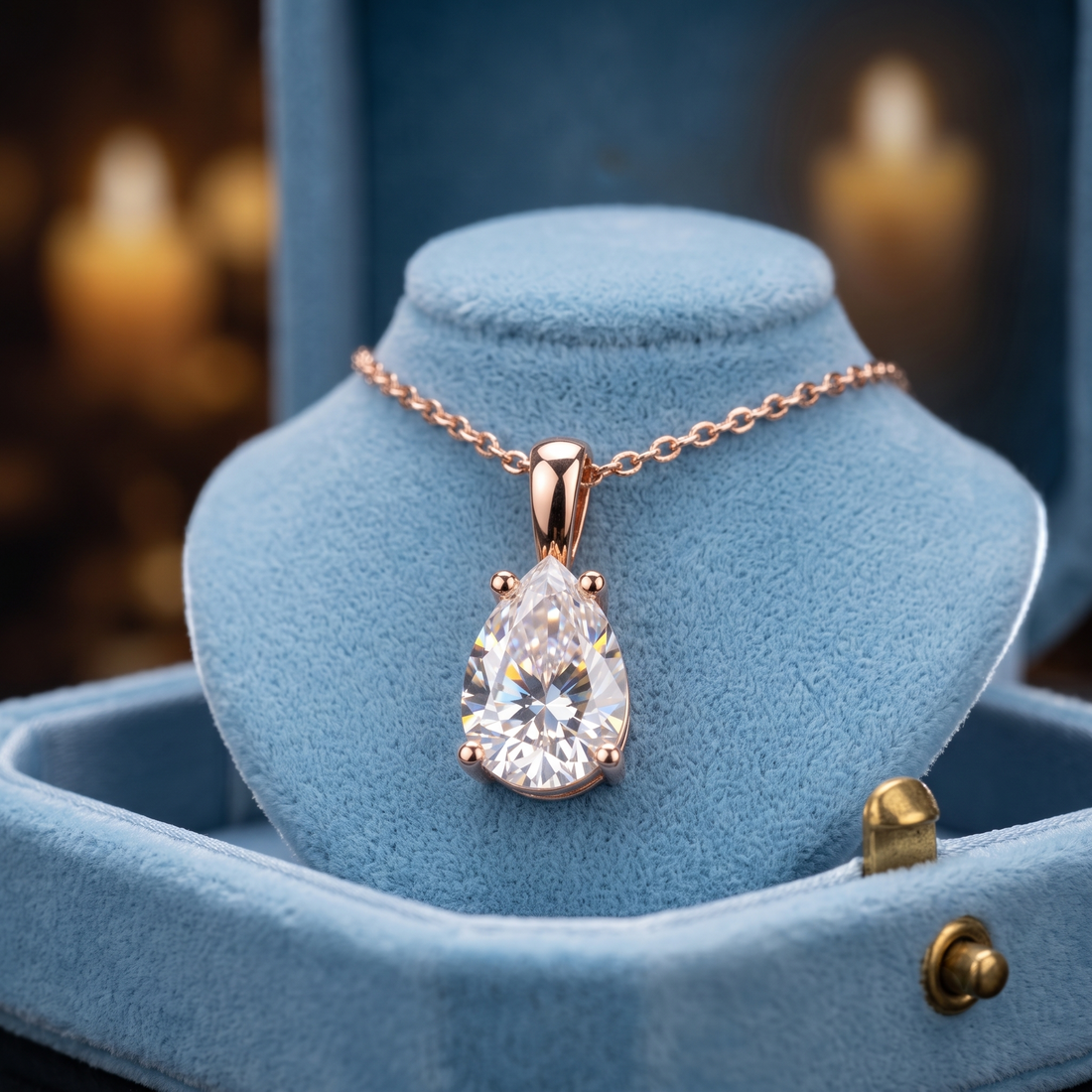 0.75 CT Pear Cut Lab Grown Diamond Pendant, Minimalist Solitaire Necklace (Customizable)