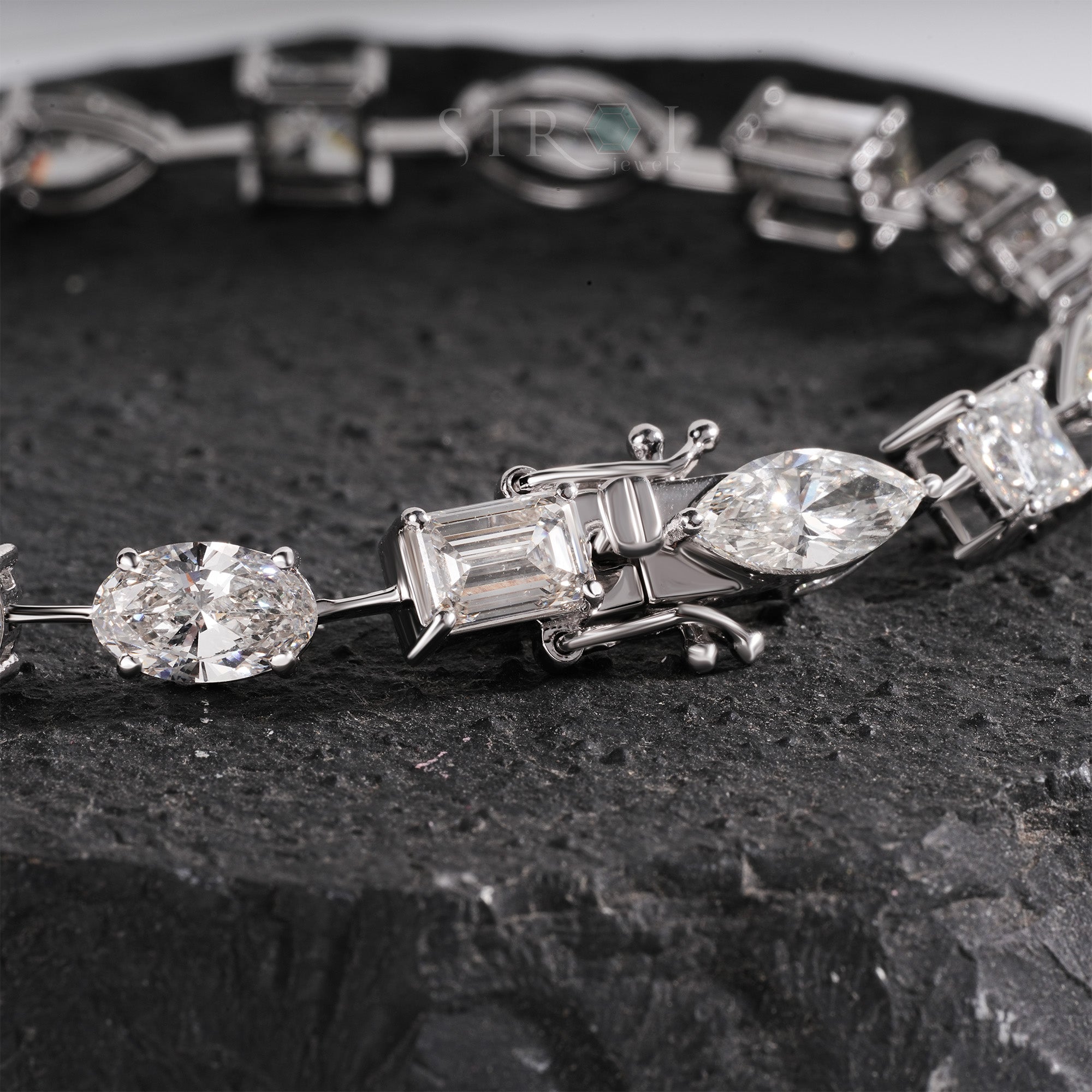 The 'River of Light' Multi-Cut Diamond Line Bracelet