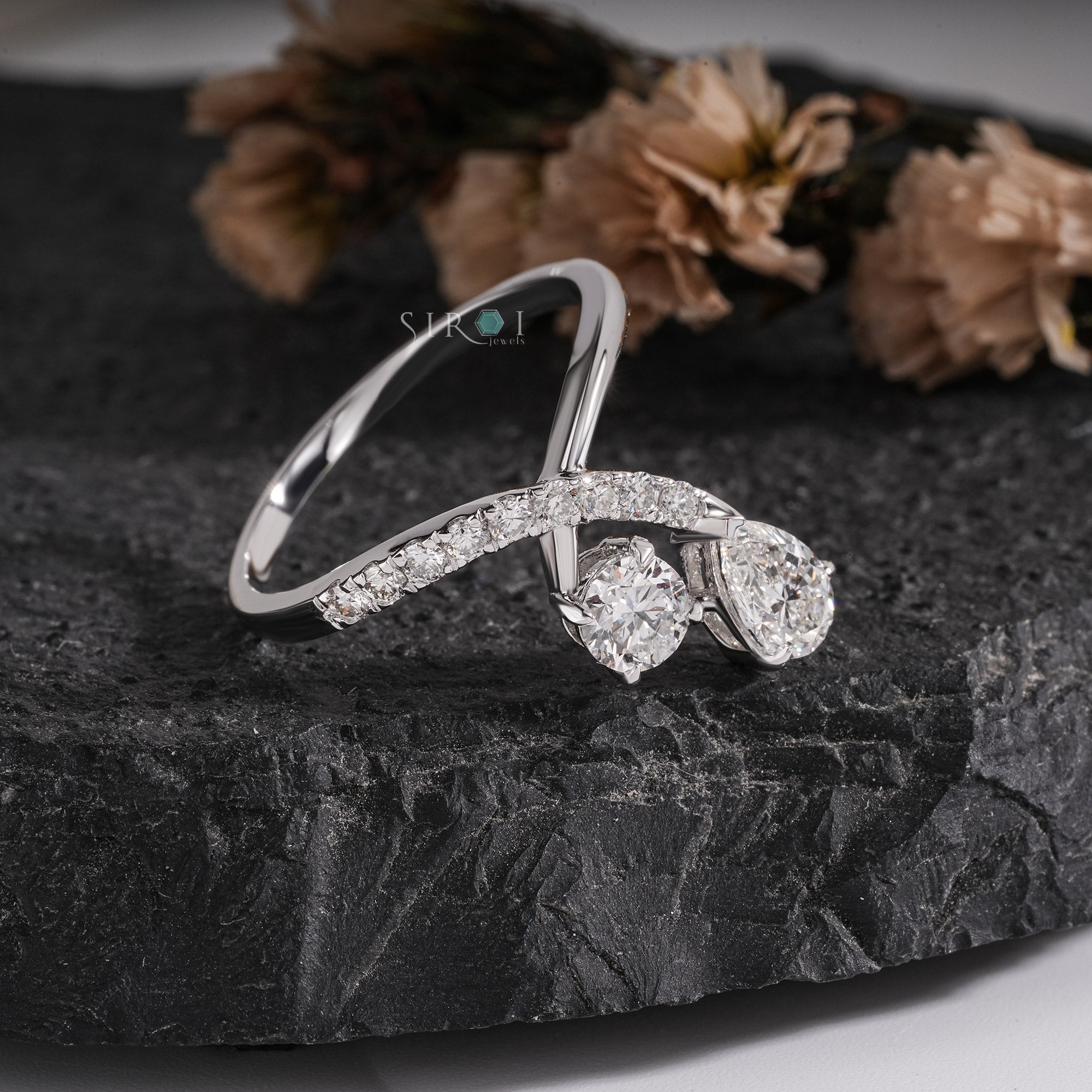 Celestial Swirl Diamond Bypass Ring