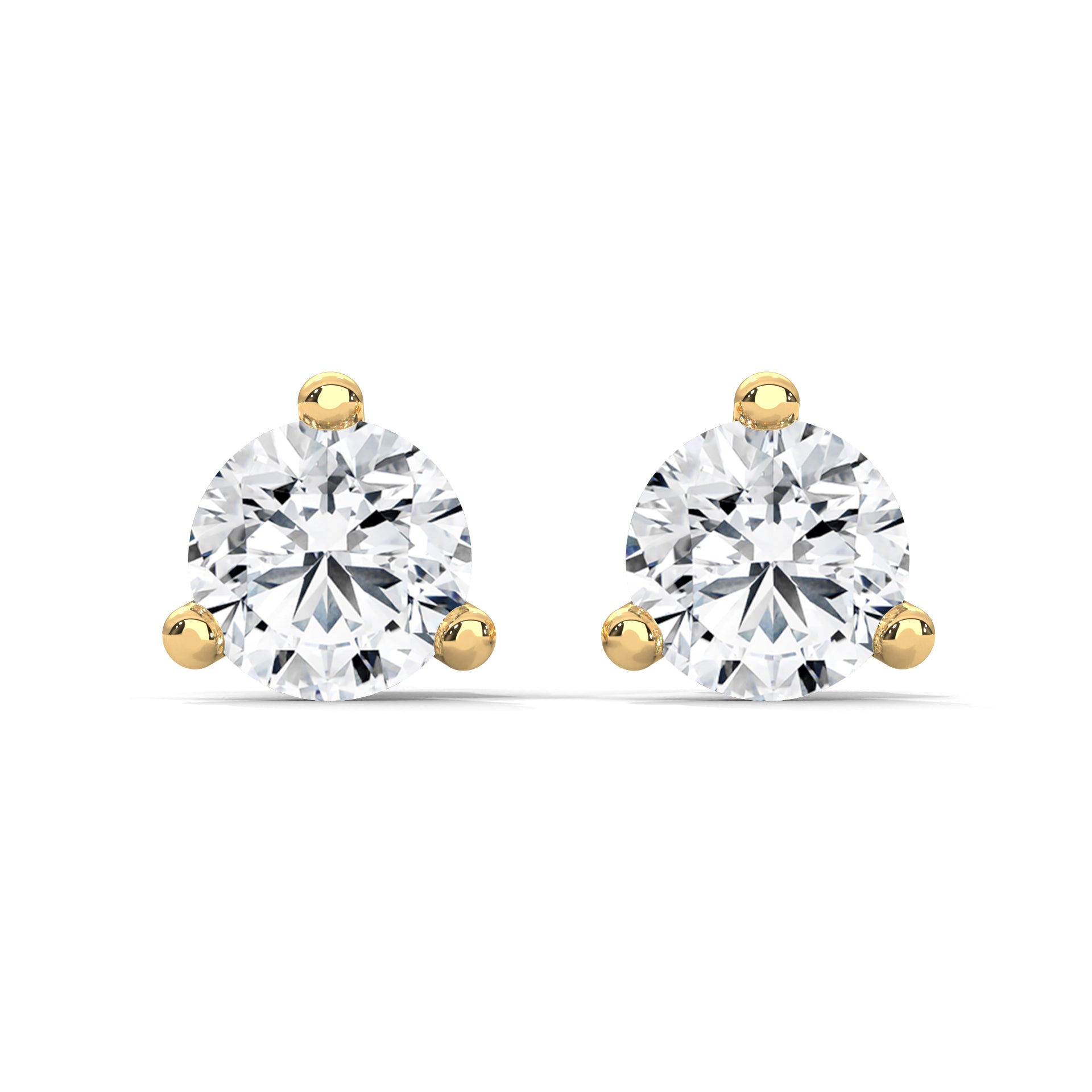 2.00 CT Round Diamond Stud Earrings in 14K Gold
