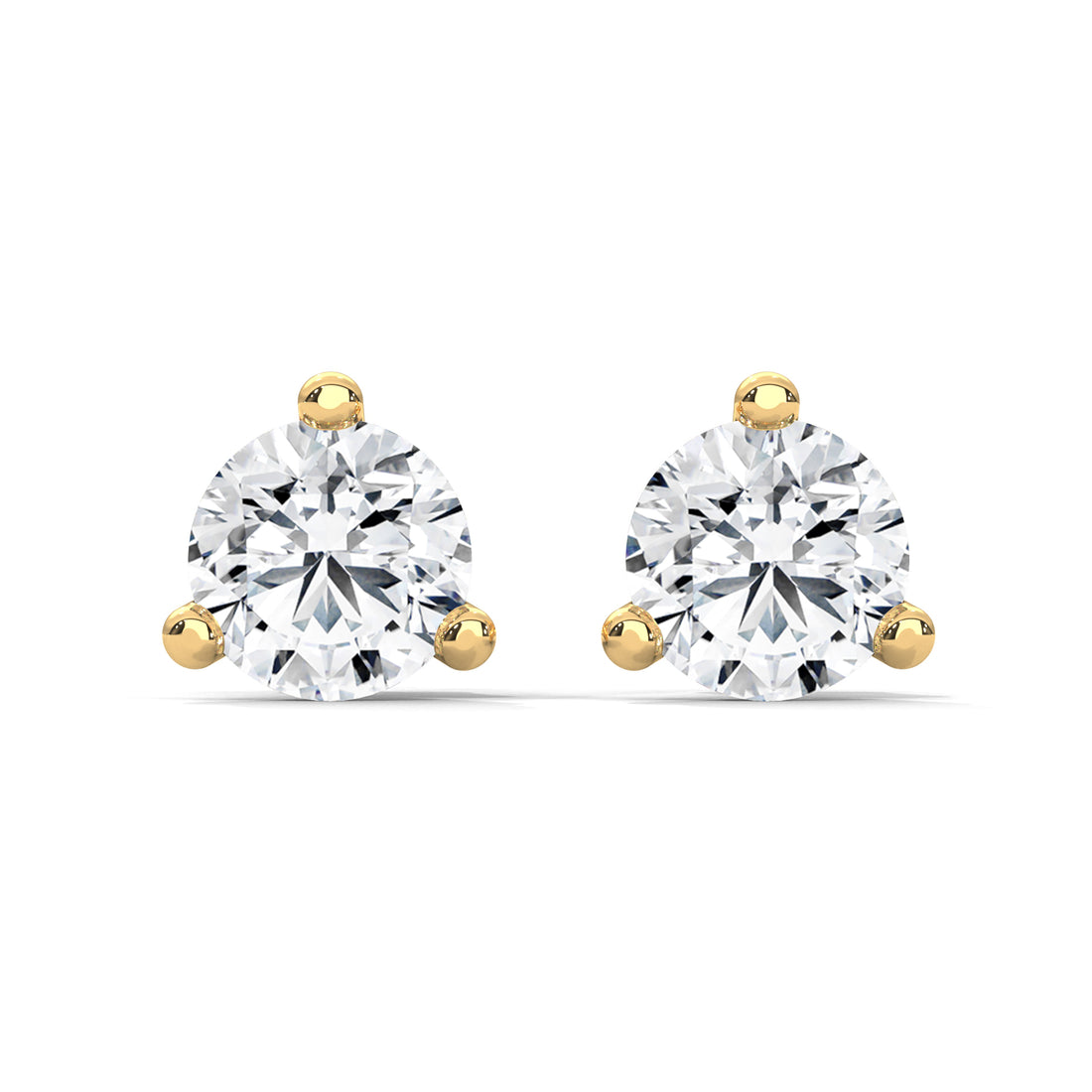 2.00 CT Round Diamond Stud Earrings in 14K Gold