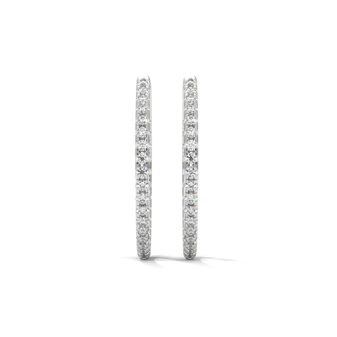 Round Cut Lab Grown Diamond Hoops, Anniversary Gift, Birthday Gift for Her