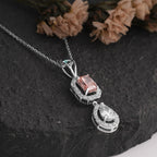 Pink Princess & Pear-Cut Diamond Drop Pendant