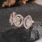 The Trinity Marquise & Oval Diamond Halo Ring