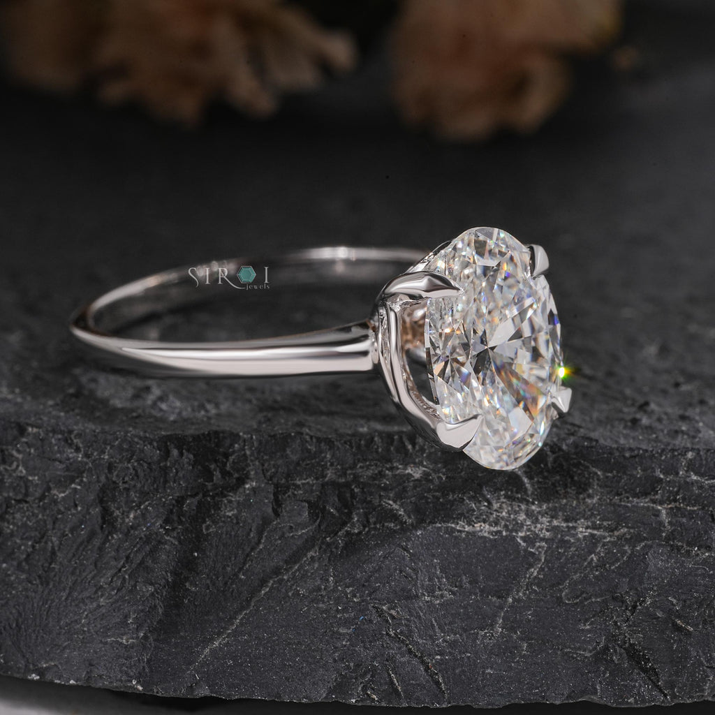 Oval Solitaire Diamond Ring