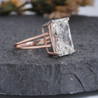 Radiant Cut Solitaire Engagement Ring with Rose Gold Split-Shank Band
