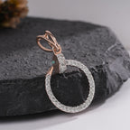 Rose Gold and Diamond Pave Circle Pendant
