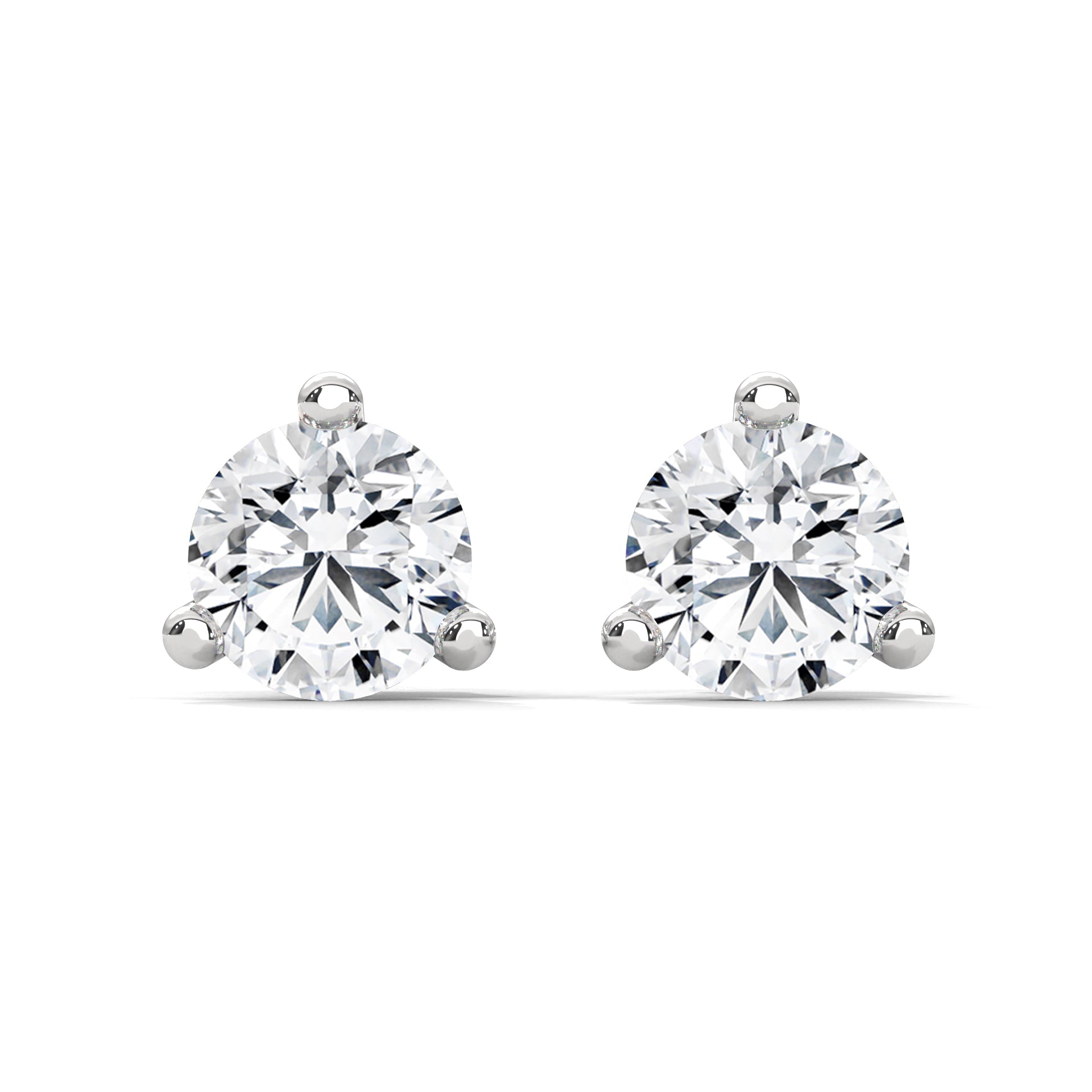 2.00 CT Round Diamond Stud Earrings in 14K Gold