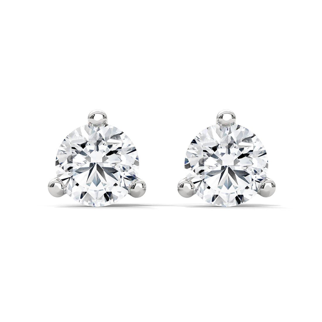 2.00 CT Round Diamond Stud Earrings in 14K Gold