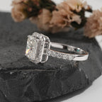 Radiant Cut Diamond Halo Engagement Ring