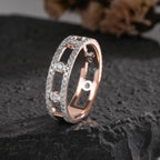 Caged Sparkle Diamond Stacking Ring