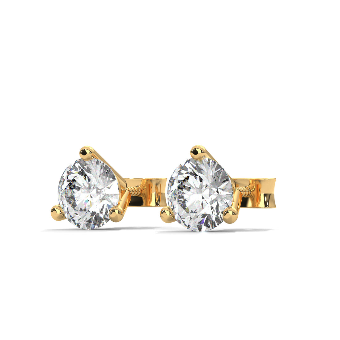 2.00 CT Round Diamond Stud Earrings in 14K Gold