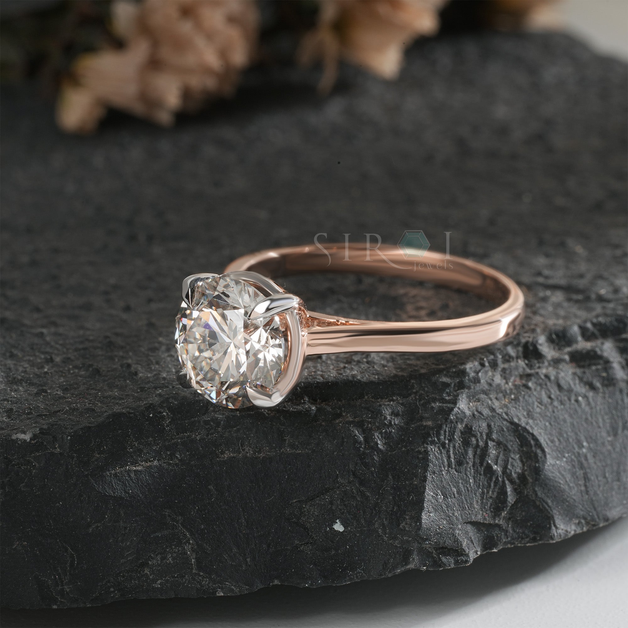 Classic Round Brilliant Solitaire Engagement Ring in Rose Gold