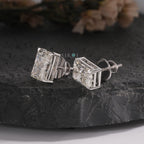 Emerald Cut Diamond Solitaire Stud Earrings
