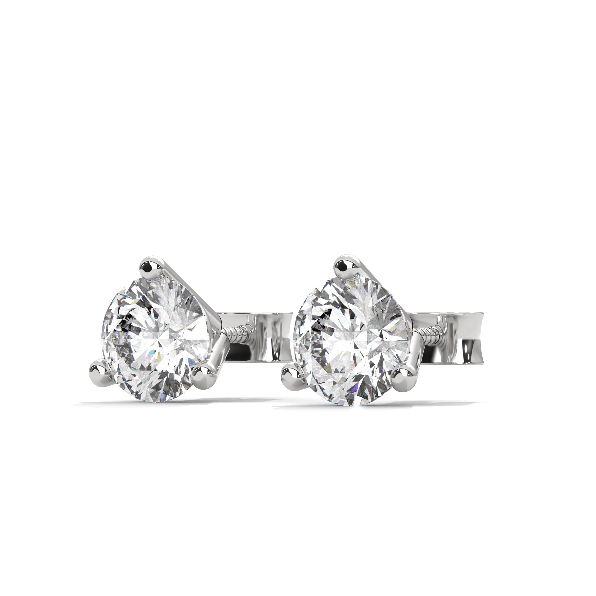 2.00 CT Round Diamond Stud Earrings in 14K Gold