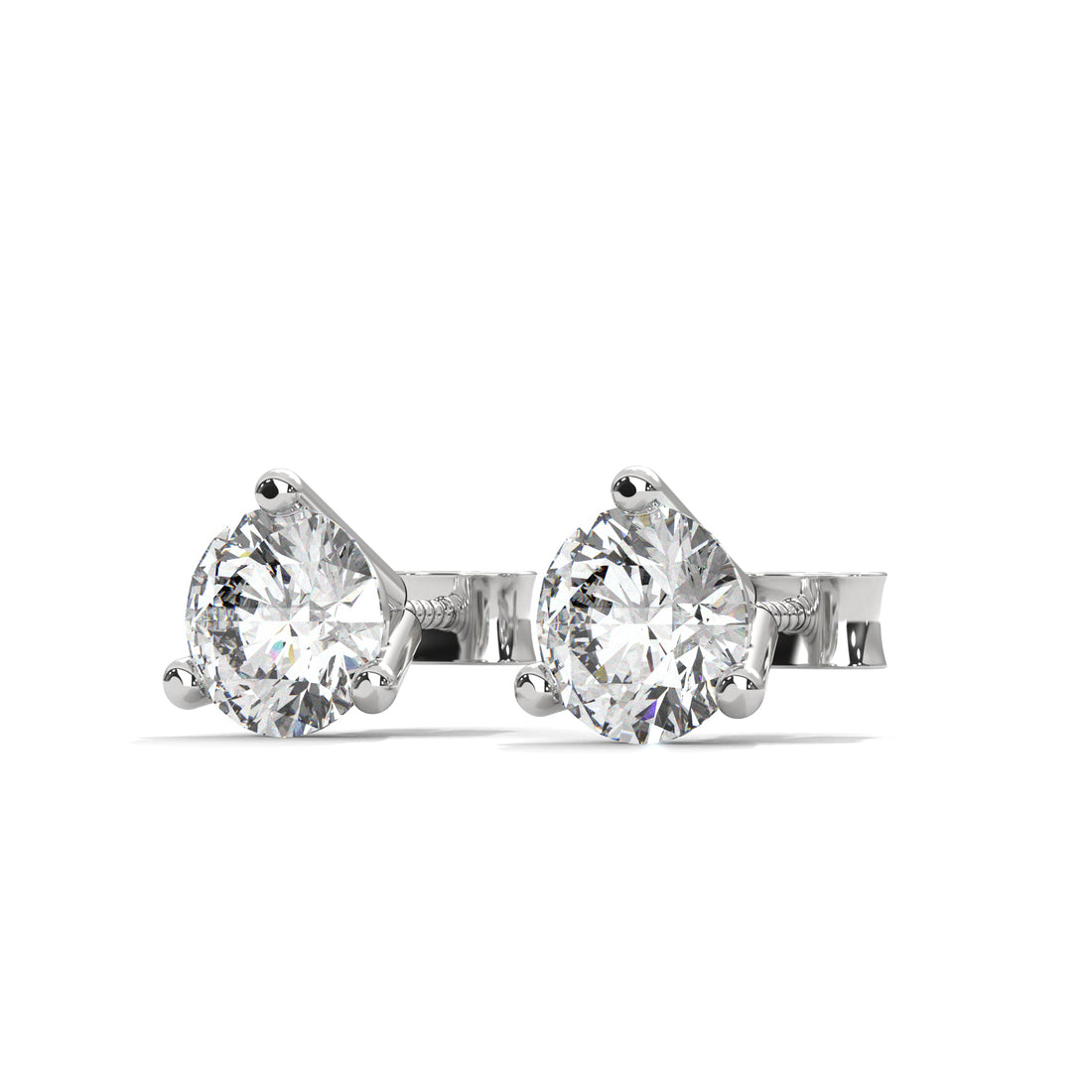 2.00 CT Round Diamond Stud Earrings in 14K Gold