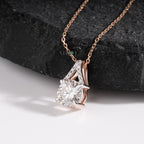 Rose Gold Teardrop Diamond Solitaire Pendant