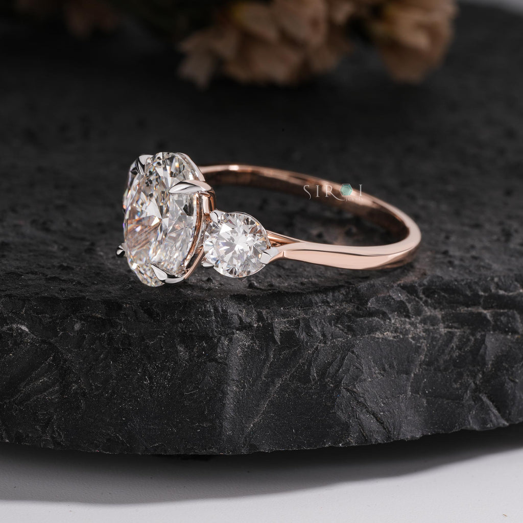 The Seraphina Oval & Round Three-Stone Ring