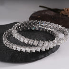 Geometric Step-Cut Diamond Bracelet Set