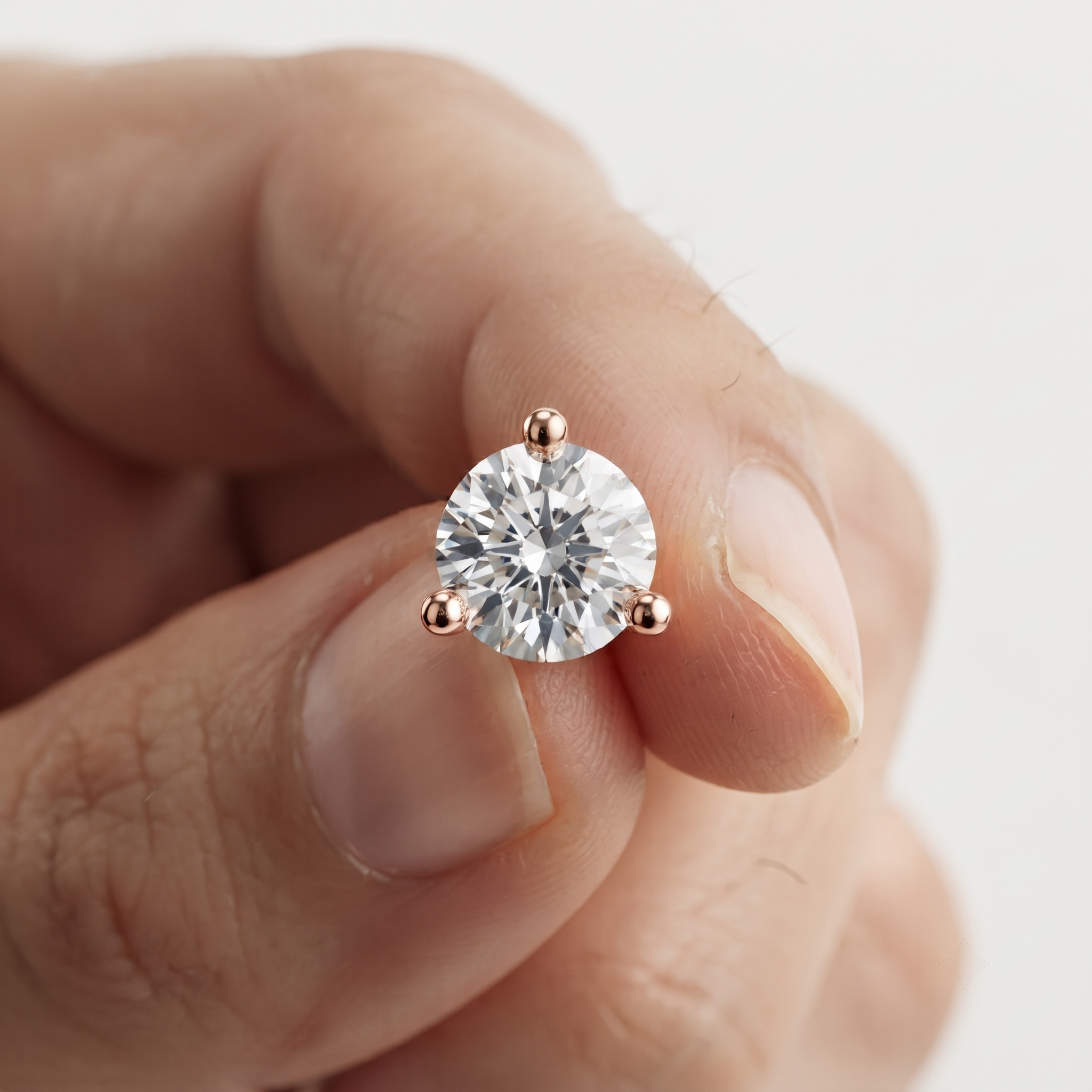 2.00 CT Round Diamond Stud Earrings in 14K Gold