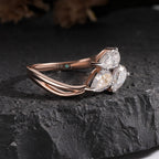 Trio Pear Diamond Bypass Ring