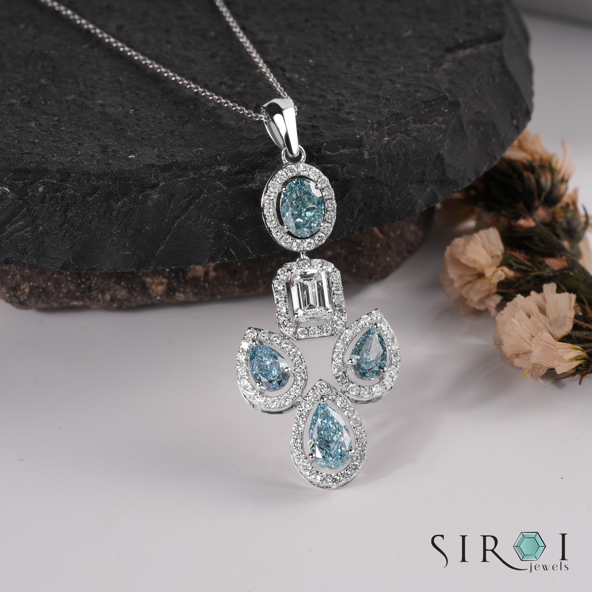 Classic Round Diamond Halo Pendant Gift for Her | Eco-Friendly Sparkle Only |