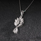 White Gold Cluster Marquise & Pear Fancy Diamond Pendant