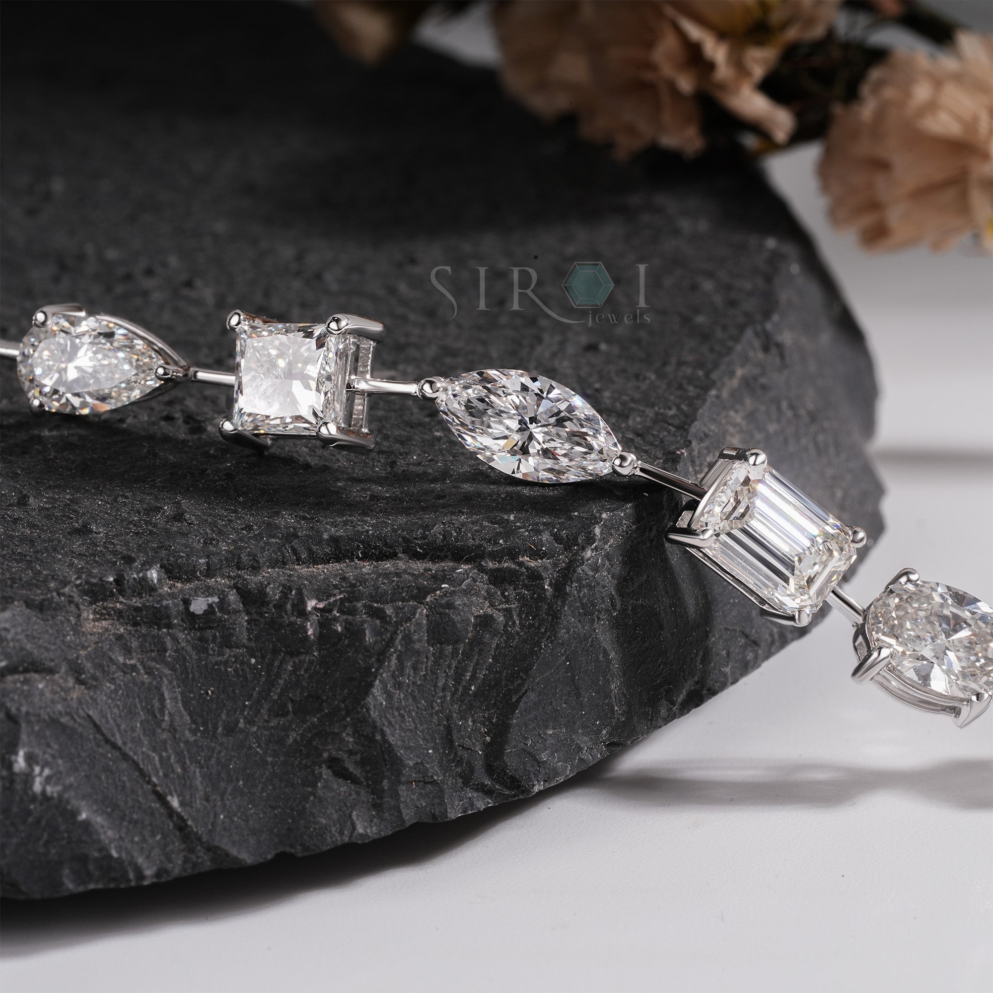 The 'River of Light' Multi-Cut Diamond Line Bracelet