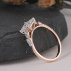 Princess Cut Diamond Engagement Ring with Pave Accents