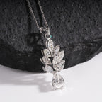 White Gold Cluster Marquise & Pear Fancy Diamond Pendant