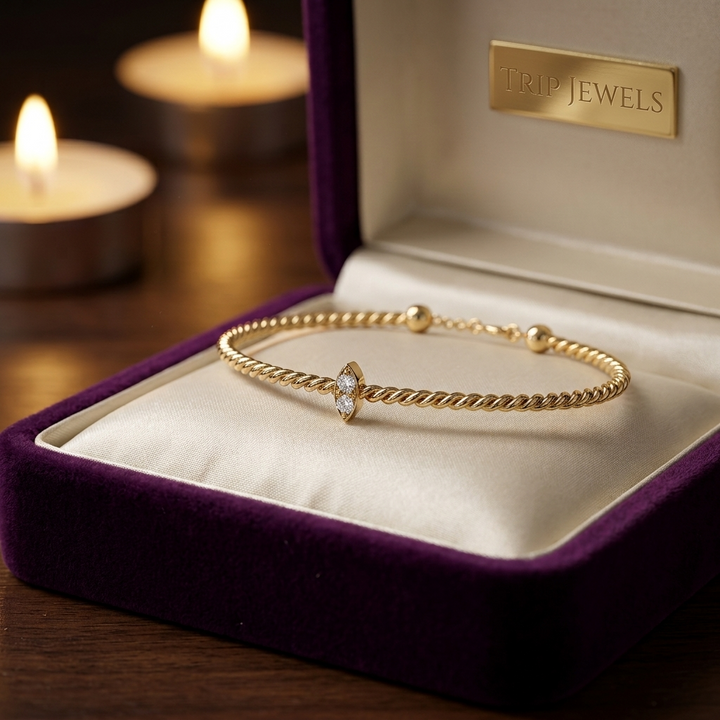 Dainty Diamond Bracelet In 9K Gold To 18K Gold Or Sterling Silver