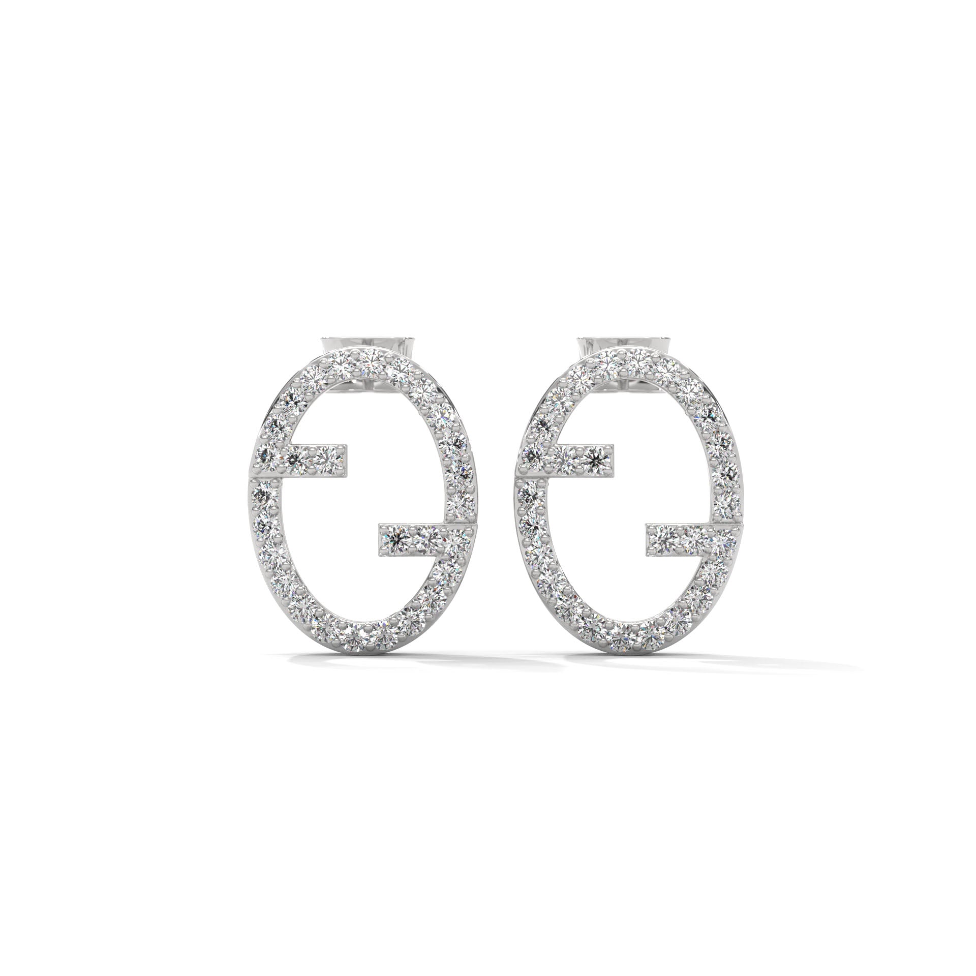 14K Gold Diamond Initial Stud Earrings, Personalized Monogram Alphabet Jewelry