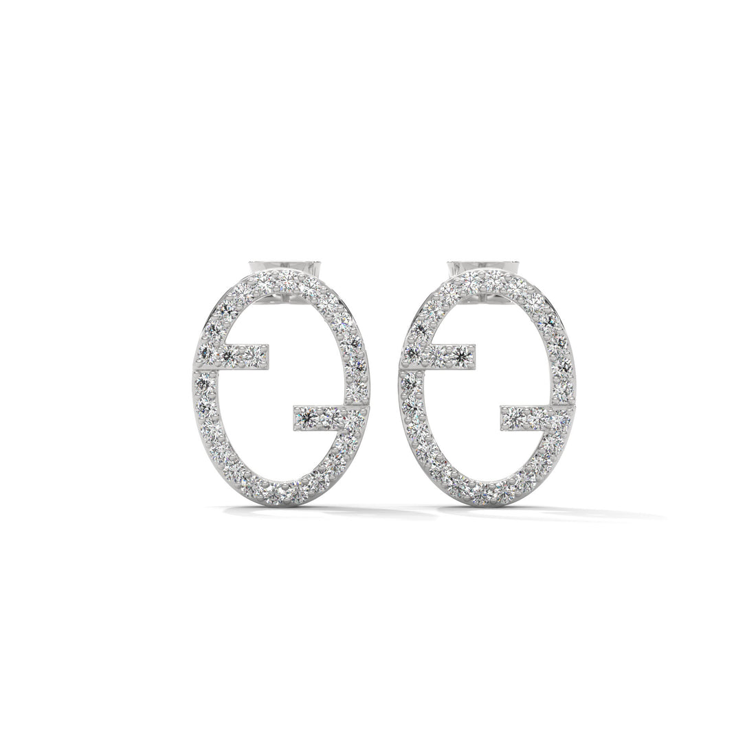 14K Gold Diamond Initial Stud Earrings, Personalized Monogram Alphabet Jewelry